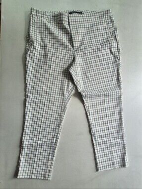 Ralph Lauren White Chino Pants with Navy Windowpane Check
